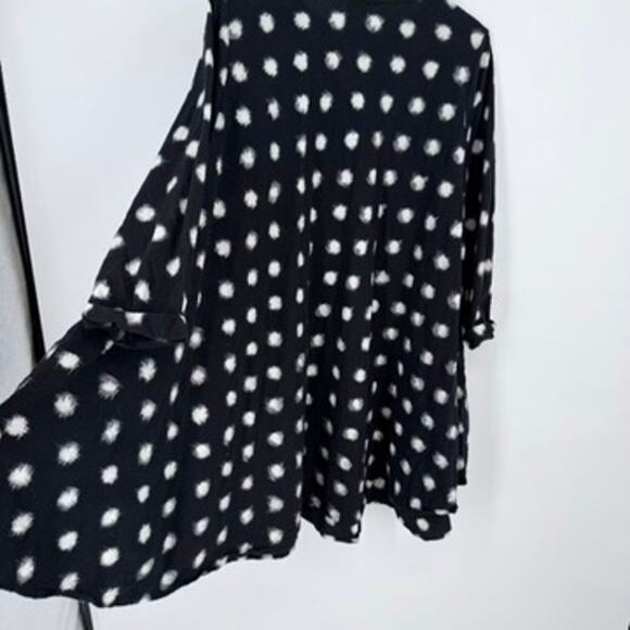 Anthropologie Dress Nor Black Nor White Medium 100% Cotton Black White - Picture 4 of 6